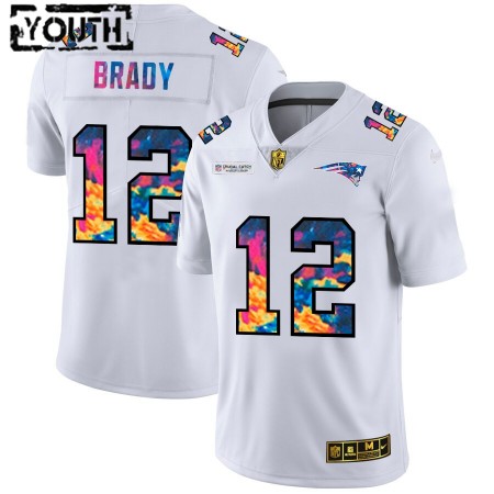 Maillot New England Patriots Tom Brady 12 Nike 2020 Blanc Multicolore - Enfant